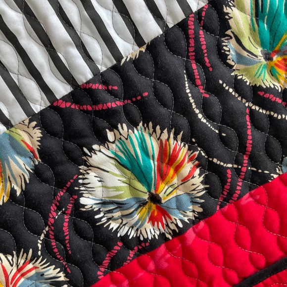 Jeanne Marc Vest Vintage ‘80s Quilted Cotton Open Waistcoat Boho Graphic Size M - Picture 8 of 14